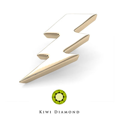 Kiwi Diamond -  14k Lightning threadless end