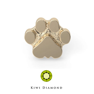 Kiwi Diamond -  14k Paw threadless end