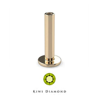 Kiwi Diamond - 14k gold threaded labret post