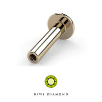 Kiwi Diamond - 14k gold threaded labret post
