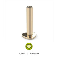 Kiwi Diamond - 14k gold threaded labret post