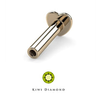 Kiwi Diamond - 14k gold threaded labret post