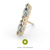 Kiwi Diamond -  14k Marquise kiss threadless end