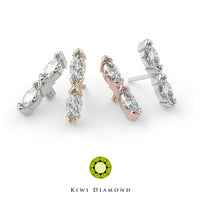 Kiwi Diamond -  14k Marquise kiss threadless end