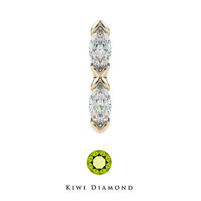 Kiwi Diamond -  14k Marquise kiss threadless end