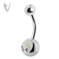 Valkyrie - Stainless steel double jeweled navel barbells