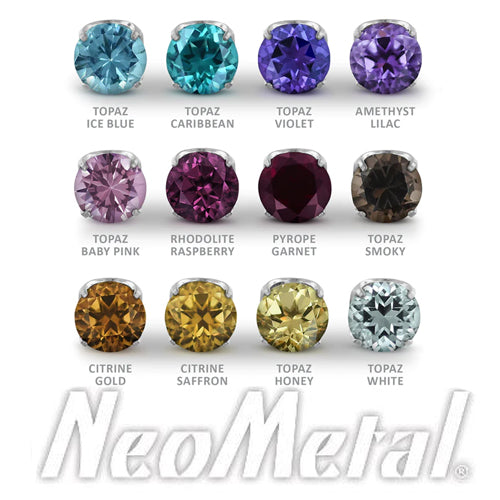 Neometal - Limited -Prong set semi precious stones- Threadless ends