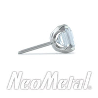 Neometal - Princess cut prong set gem- small threadless End (3-4-5mm)