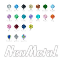 Neometal - Princess cut prong set gem- small threadless End (3-4-5mm)