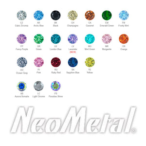 Neometal - Prong set faceted stones- small threadless End (1.5mm-4mm)