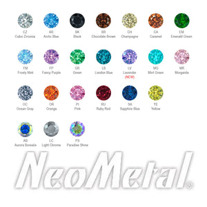 Neometal - Prong set faceted stones- Large (5mm) threadless end