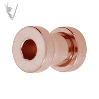 Valkyrie -Rose gold PVD Stainless steel screw on tunnel