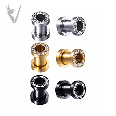 Valkyrie - Stainless steel screw on multi jeweled tunnels
