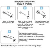 Neometal - Threadless titanium labret posts/stems
