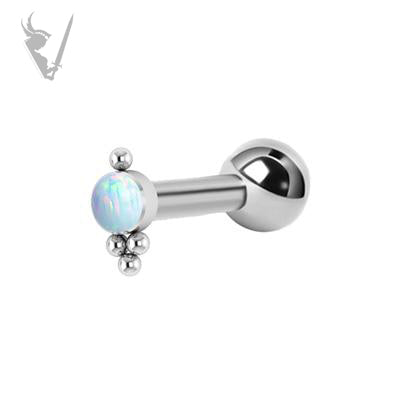 Valkyrie - Titanium micro barbell set w/ lab created opal cluster (internal)   