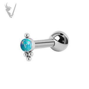Valkyrie - Titanium micro barbell set w/ lab created opal cluster (internal)   