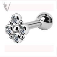 Valkyrie - Titanium (internal) micro barbell set w/ Swarovski® crystal cluster