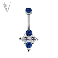 Valkyrie - Titanium  cluster  belly banana w/swarovski® zirconia