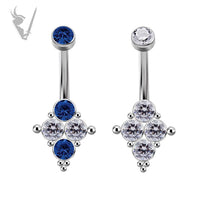 Valkyrie - Titanium  cluster  belly banana w/swarovski® zirconia