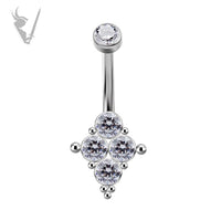Valkyrie - Titanium  cluster  belly banana w/swarovski® zirconia