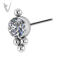 Valkyrie - Titanium threadless cluster set w.swarovski® zirconia