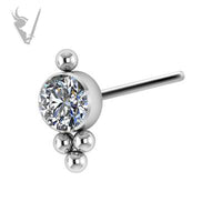 Valkyrie - Titanium threadless cluster set w.swarovski® zirconia