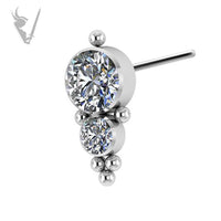 Valkyrie - Titanium threadless cluster set w.swarovski® zirconia