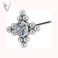 Valkyrie - Titanium threadless cluster set w.swarovski® zirconia