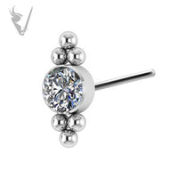 Valkyrie - Titanium threadless cluster set w.swarovski® zirconia