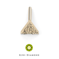 Kiwi Diamond -   Hammered triangle threadless end

