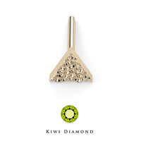 Kiwi Diamond -   Hammered triangle threadless end