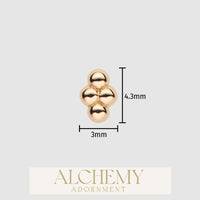 Alchemy Adornment - 14k Gold - 4 dots end
