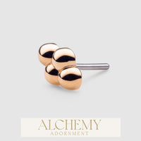 Alchemy Adornment - 14k Gold - 4 dots end
