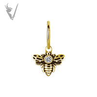 Valkyrie - Gold PVD Bee charm w/zirconia
