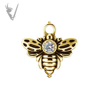 Valkyrie - Gold PVD Bee charm w/zirconia
