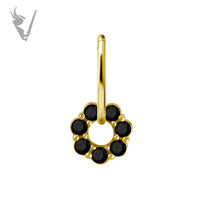 Valkyrie - CoCR/gold PVD - Round double jewelled charm - Cz

