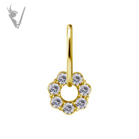 Valkyrie - CoCR/gold PVD - Round double jewelled charm - Cz
