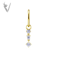 Valkyrie - CoCR/gold PVD - Jewelled - Cz charm
