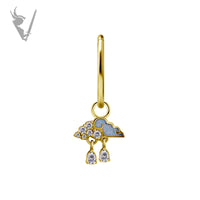 Valkyrie - CoCR/gold PVD - Rain cloud charm - w/ opal and zirconia
