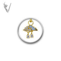 Valkyrie - CoCR/gold PVD - Rain cloud charm - w/ opal and zirconia