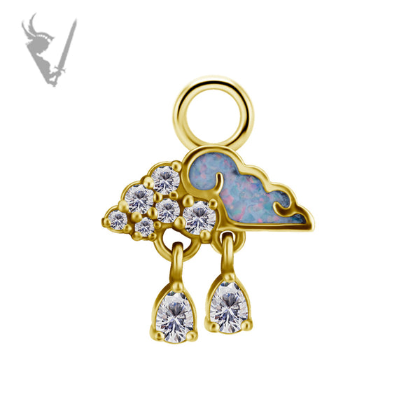 Valkyrie - CoCR/gold PVD - Rain cloud charm - w/ opal and zirconia