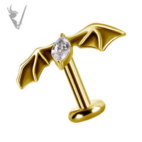 Valkyrie - 18k gold pvd -  Threadless Bat end
