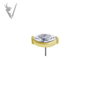 Valkyrie - 18k gold pvd -  Threadless marquise end, set with a premium Zirconia