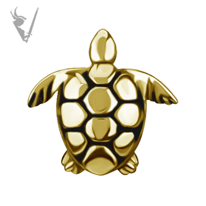 Valkyrie - 18k gold pvd -  Sea Turtle - Threadless end