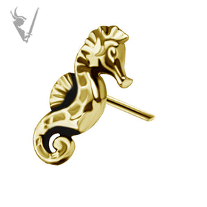 Valkyrie - 18k gold pvd -  Sea Horse - Threadless end