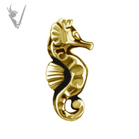Valkyrie - 18k gold pvd -  Sea Horse - Threadless end
