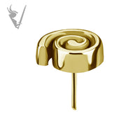 Valkyrie - 18k gold pvd -  Spiral - Threadless end