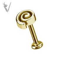 Valkyrie - 18k gold pvd -  Spiral - Threadless end