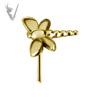 Valkyrie - 18k gold pvd -  Dragonfly - Threadless end
