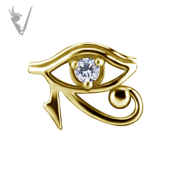 Valkyrie - 18k gold pvd -  Eye of Horus Threadless end  with a premium Zirconia